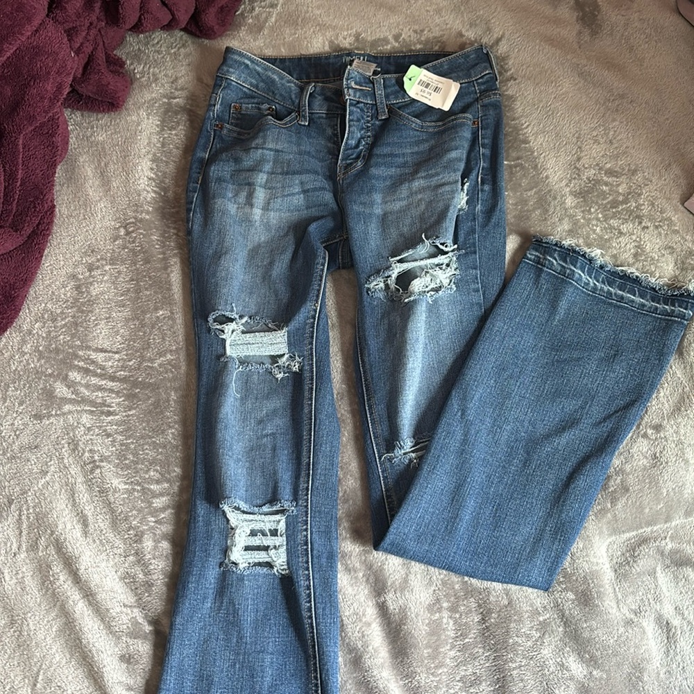 Time and Tru bootcut ripped jeans